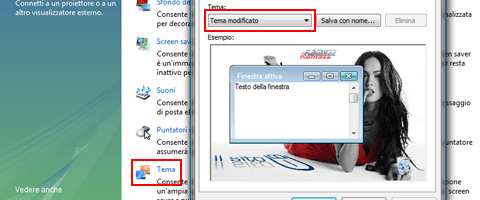 modifica tema