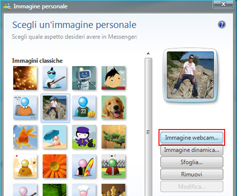 immagine webcam msn