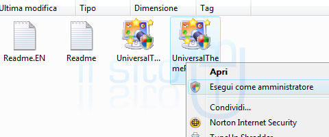 Universal Theme Pack Esegui come amministratore