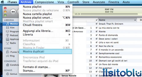 mostra duplicati itunes