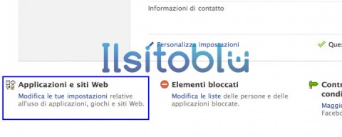 Applicazioni e siti web facebook