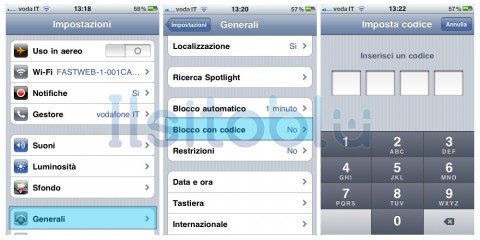 imposta-codice-iphone